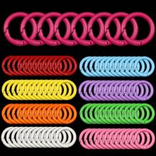 50pcs Colorful Zinc Alloy O-Rings, Minimalist Hollow Design, Suitable For DIY Jewelry And Crafts - Keychain - View 4