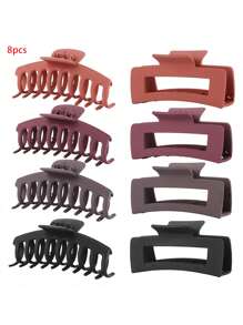 8 件复古简约哑光方形骨质发夹，适合日常发型发髻、发爪、优雅精致的发饰、时尚简约发夹，适合情人节、新年、斋月、母亲节、返校节、复活节礼物