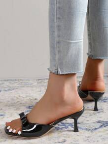 Summer Sandals, Stylish Open Toe Square Toe High Heel Shoes With Wine Glass Heels, Punk Style Solid Color Stilettos Slippers, Slimming And Leg-Lengthening, Goddess Appearance