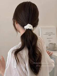 Set da 4 elastici per capelli di colore tinta unita con strass, scrunchie semplici e casual come accessori per capelli per acconciature da bun e code di cavallo, elegante e vintage per uso quotidiano, accessori per capelli