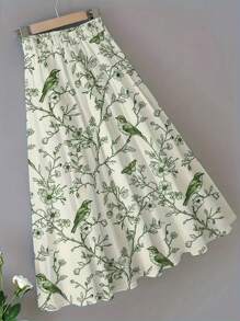 Gonna a fiori casual ed elegante da donna di taglia grande