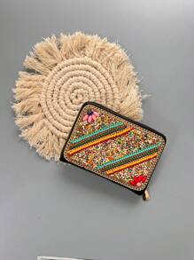 Handmade Beaded Delicate Rainbow Boho Style Zipper Coin Purse Small And Lightweight Holder Wallet With Multiple Slots Large Capacity Mini Wallet Wallet Purse Wallet Card Wallet