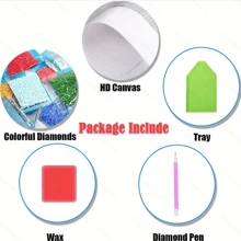 1 件无框圆形钻石画套装，主题为“猫上厕所” - 全钻钻石艺术，帆布 DIY 马赛克工艺套装包括笔、胶水、托盘、钻石珠。适合钻石画爱好者、家居墙面装饰礼物和缓解压力 - 彩色 - 查看 6