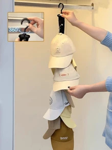 1pc Baseball Cap Hat Rack, Unisex Hat Rack With Hooks And Clips, Suitable For Wardrobe And Cabinet Doors, Hat Storage Rack On Door And Wall, Suitable For Baseball Cap Lovers To Store Closet Door Display Hat Rack,Space Saving Hat Storage Rack For Closet And Door - Multicolor - View 7