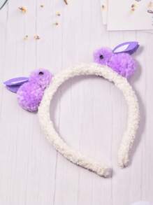 1pc Plush Teddy Bear Rabbit Ears Headband, Suitable For Daily Look, Easter Party, Holiday Gift, Valentine's Day Outfit, Back To School & Graduation Decoration
