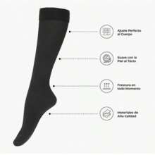 Don Calcetin Medium Compression Sock For Varicose Veins, Pregnancy, Circulation - Black - View 5