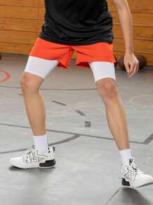 夏季健身男士紧身压缩运动短裤，高弹力速干运动健身训练跑步田径透气百慕大短裤