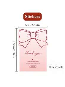 10/20/30/50/100 stuks roze strik "Bedankt" stickers, cadeaubonnen, geschikt voor vakantiedecoraties, stickers voor het verzegelen van geschenkdozen/-zakken
