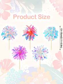 10/30/50/100Pcs Happy Birthday Cake Toppers, Foil Firework Cupcake Toppers, Sparkle Tinsel Cake Toppers Cocktail Food Toothpick For Birthday Wedding Graduation Party Supplies