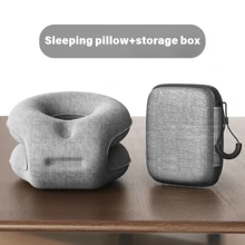 1 pieza Almohada inflable portátil ergonómica para siesta, adecuada para descansar en la oficina, al aire libre