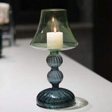 1 pezzo Portacandela in vetro di stile nordico, porta-candela per decorazione e atmosfera d'interni, leggero e di lusso, adatto per casa e feste