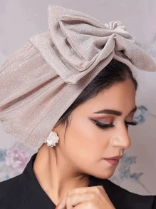 1 件手工闪亮蝴蝶结头巾帽，包头巾式头巾睡眠帽 - 蝴蝶結 - 查看 4