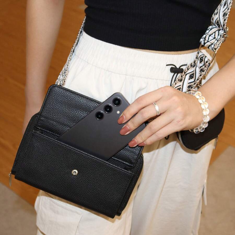 时尚简约糖果色PU拉链斜挎包多功能单肩手机袋钱包钱包手机包女士钱包