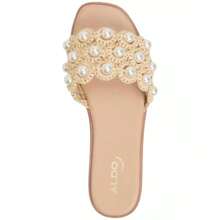 Women's Gizelle Pearl Embellished Flat Slide Sandals | Fall Fashion | Women Flip-Flops - Natural Woven - View 4