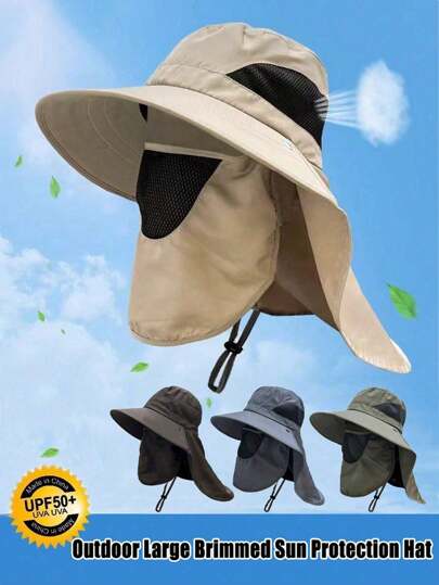 Sombrero de cubo de malla para hombres, sombrero de ala ancha para ciclismo al aire libre, gorra de red de protección solar anti-mosquitos para el verano, sombrero de pesca, senderismo y jardinería para protección solar, gorra de pesca nocturna anti-UV y de secado rápido, sombrero de cubo transpirable que cubre el rostro