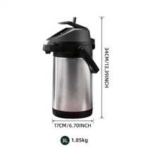 Distributeur de boissons isotherme 3L, pompe à air, carafe isotherme à double paroi, intérieur en acier inoxydable, extérieur en plastique, thème de l'espace, carafe multifonction pour boissons chaudes et froides pour la maison et le bureau