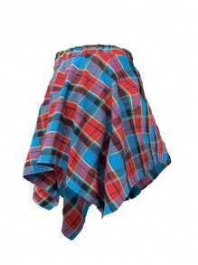 Plus Size Hip Hop Plaid Skirt 2025 - Women's Streetwear Tartan Skirt With Detachable Sleeves, Multi-Color Rap Style Skirt, High Waist A-Line Skirt With Belt (0X-5X) - 寶藍色 - 查看 5