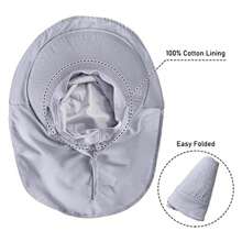 Sombrero de sol enrollable para hombre y mujer, con ala ancha, para jardinería y solapa para el cuello