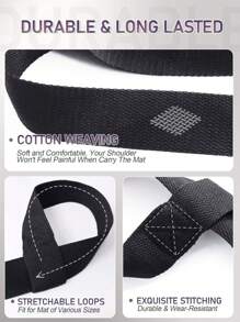 瑜伽垫带，可调节厚宽瑜伽带，用于携带垫子或拉伸，瑜伽垫肩带带收紧带 - 彩色 - 查看 5