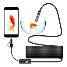 Caméra d'endoscope de 5,5 mm étanche IP67 avec câble souple/rigide réglable, 6 LED, convient aux téléphones Android et PC