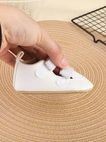 1 Pair Boys' Solid Color PU Hook And Loop Design Flat Breathable Versatile Casual Sandals, Suitable For Summer