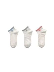 1/3/5 Pairs Of Multi-Color Heart-Shaped Pattern Socks For Spring, Autumn And Summer. Sweet And Cute. Soft, Comfortable And Breathable. Suitable For Home Travel. - Multicolor - View 9