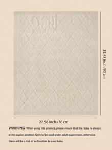 1 件装羊毛婴儿襁褓毯，带钻石和心形图案，适合所有季节