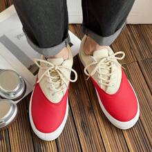 Zapatos casuales de hombre para primavera/verano de lona con cordones, transpirables y ligeros con plataforma elevada, zapatos tipo slip-on holgados, nuevos tenis de lona transpirables, zapatos casuales de estilo retro versátil, zapatos vulcanizados antideslizantes
