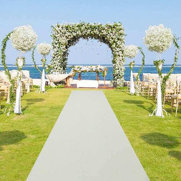 Rainaut White Thickened Carpet Runner Runway Rug,3x33 Feet 360GSM 5mm Anti-Slip Aisle Runway Rug For Party Wedding & Special Events Decorations,Double-Sided Available (White)