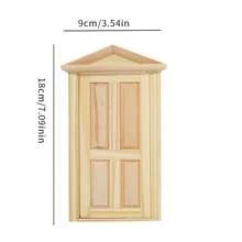 1pc 1:12 Scale Miniature Unfinished Furniture DIY Kit, 16-Grid Openable Window, 6-Grid Double Door, 4-Grid Pointed Top Door, Wooden Material For Dollhouse Model, Suitable For Micro Scene Shooting Props