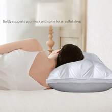 Queen Pillow 2-Piece Set, Queen 2-Piece Pillow, Suitable For Side Sleeping, Abdomen And Back Sleeping, Fluffy Down Instead Of Microfiber Filled Pillowsmother Day Gift - 白色 - 查看 6
