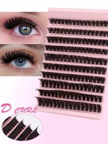 160/290/300pcs D-Curl Fluffy Single Lash Tray,Suitable For Beginners,DIY At Home For Natural Big Eye Makeup,Easy To Use,Soft And Comfortable,Suitable For Professionals,Daily Outings,Travel,Photography,Parties,Weddings ,Single False Eyelashes. - D - 查看 12