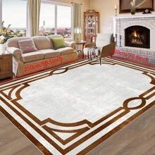 [Crystal Fleece 700g/㎡ Dotted Bottom 5mm Thickness] European-Style Living Room Bedroom Carpet, Washable, Non-Slip, Stain-Resistant Backing, Suitable For Bedroom, Dining Room, Kitchen, Office, Entrance, Living Room, Farmhouse Decoration, Indoor & Outdoor
