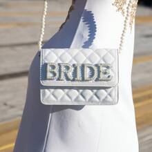 1 Stück Kunstperlen Braut Clutch Tasche Bridal-Shower Hochzeit Verlobung Flitterwochen Junggesellinnenabschied Henne Party Dekoration Ehefrau Mrs. Geschenk