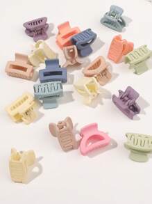 20 件/套糖果色迷你方形半圆形小哑光发夹，甜美可爱的刘海和侧面发饰