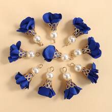 10 chiếc 28*14mm nhiều màu sắc ngọc trai giả tua rua mặt dây chuyền làm đồ trang sức vòng tay vòng cổ bông tai vật dụng thủ công tự làm - Tua hoa ngọc trai - Xem 15