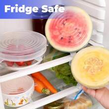 6pcs Silicone Stretch Lids, Elastic Lids Reusable Heat Resistant Various Sizes Cover For Bowl - Fresh-keeping Cover - View 3