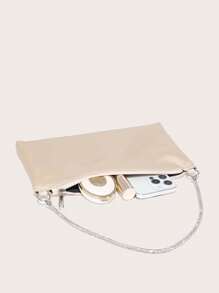 Women's Shoulder Bag Evening Bag Imitation Rhinestone Solid Color Lightweight Fashionable And Simple For Going Out - Apricot - View 4