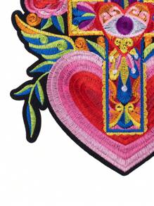 1pc Large Flower, Heart, Cross Patch, Personalized DIY Clothing Material, Embroidery, Sewing, Iron On Patch, Clothes, Shoes, Bags Decor Accessory Summer, School - Multicolor - View 6