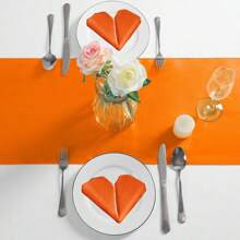 Juego de camino de mesa de satén, 1 camino de mesa y 6 servilletas, mantel de mesa de seda satinada largo, adecuado para boda, fiesta, ceremonia de graduación, decoración de cumpleaños