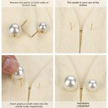 6/10/18pcs Faux Pearl Waist Buckle, Scarf Clip, Brooch For Women