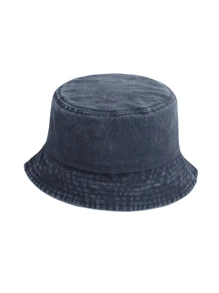 1pc Unisex Adjustable Vintage Bucket Hat, Versatile For Everyday, Travel, Outdoor, Casual, Cycling, Sightseeing, Suitable For Couple - Washed Bucket Hat - View 4