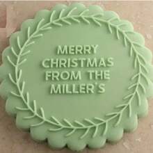 Customize Text With 2 Cookies Cake Decorations Halloween And Christmas DIY Cutters Sugar Cake Templates Wedding Clay Fondant Embosser Name Cake Mold Handmade Cookie/Biscuit Embosser Stamp