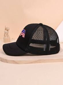 1pc Baseball Cap For Children, USA Print Breathable Sun Protection Hat Suitable For Fishing, Outdoor Activities