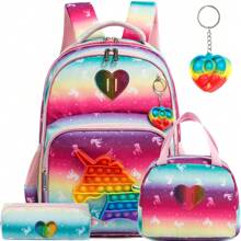 Backpack For Kids Students Fashionable And Cute Schoolbag For Girls With Pencil Box And Lunch Case - School Bag Set - View 7