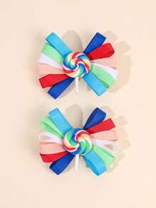 2pcs Rainbow Lollipop Hair Bows For Women Girls Rainbow Grosgrain Ribbon Bow Alligator Clips Cute Lollipop Bow Hair Clips Birthday Holiday Gifts Bow Barrettes Girls Pigtail Bow Hair Clips Women Hair Accessories