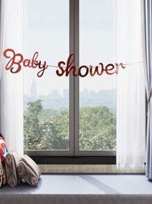 1pc Rose Gold Baby Shower Paper Pull Flag, Suitable For Birthday Party Decorations - Rose Gold - View 7