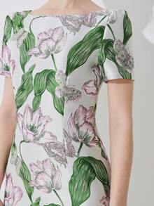 Elegant Jacquard Party Dress Gown For Women, For Cocktail