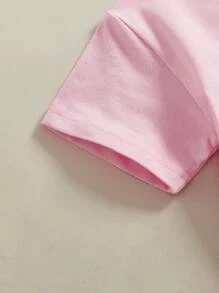 Conjunto de ropa occidental para recién nacidos niñas, mamelucos de manga corta con diseño de botas de vaquera "Howdy", body y pantalón corto estilo bombachos para verano - Rosa - Ver 6