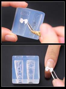 klimonla 1 件 2025 新款 3D 硅胶美甲模具 | 耐热可重复使用 DIY 印章工具，适用于凝胶/树脂/水晶设计、美甲用品、美甲工具、美甲工具、返校、指甲、按压指甲的美甲工具